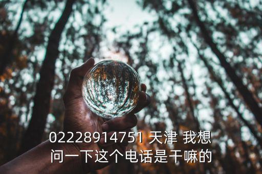 02228914751 天津 我想問一下這個電話是干嘛的