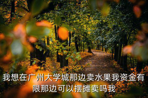 我想在廣州大學城那邊賣水果我資金有限那邊可以擺攤賣嗎我