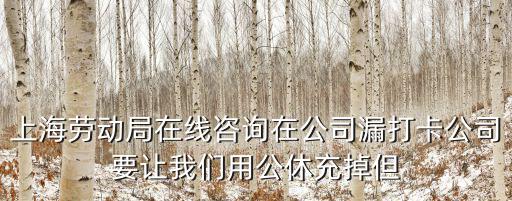 上海勞動局在線咨詢在公司漏打卡公司要讓我們用公休充掉但