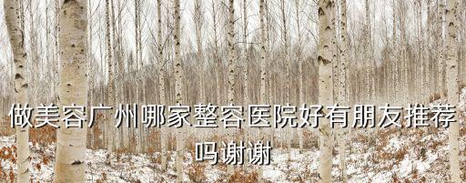 做美容廣州哪家整容醫(yī)院好有朋友推薦嗎謝謝