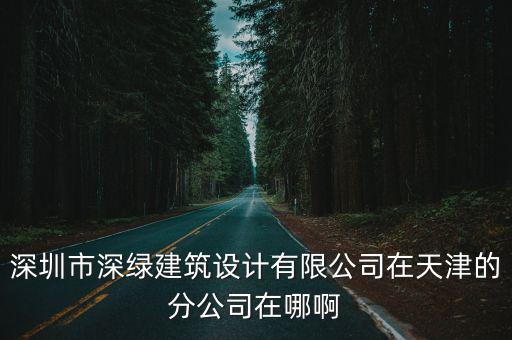 深圳市深綠建筑設(shè)計有限公司在天津的分公司在哪啊