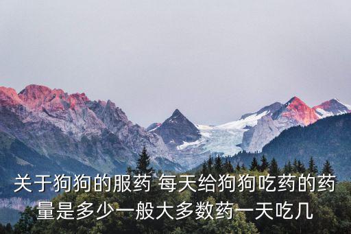 關于狗狗的服藥 每天給狗狗吃藥的藥量是多少一般大多數藥一天吃幾