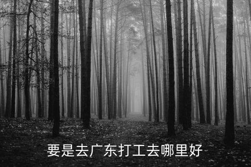 要是去廣東打工去哪里好