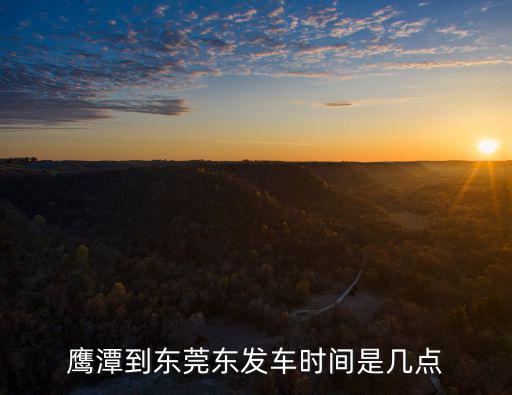 鷹潭到東莞東發車時間是幾點