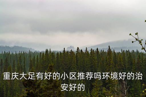 重慶大足有好的小區推薦嗎環境好的治安好的