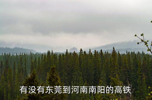 有沒有東莞到河南南陽的高鐵