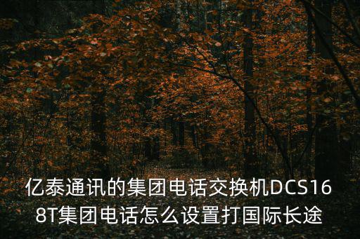 億泰通訊的集團電話交換機DCS168T集團電話怎么設置打國際長途