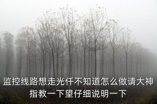 監控線路想走光仟不知道怎么做請大神指教一下望仔細說明一下
