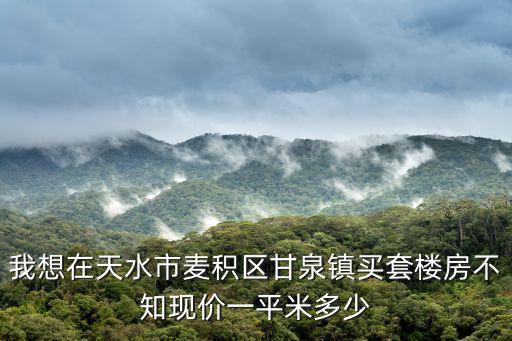 我想在天水市麥積區甘泉鎮買套樓房不知現價一平米多少
