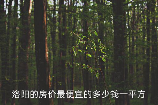 河南洛陽哪個市房價最便宜，洛陽的房價最便宜的多少錢一平方