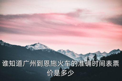 誰知道廣州到恩施火車的準確時間表票價是多少