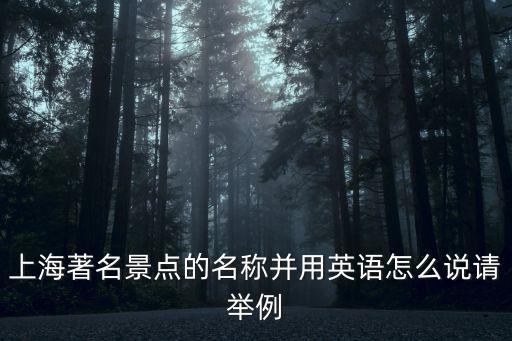 上海著名景點(diǎn)的名稱并用英語(yǔ)怎么說(shuō)請(qǐng)舉例