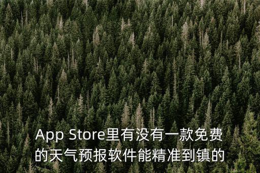 App Store里有沒有一款免費的天氣預報軟件能精準到鎮的