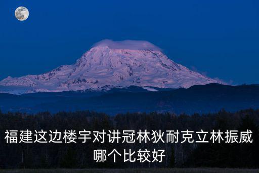 福建這邊樓宇對講冠林狄耐克立林振威哪個比較好
