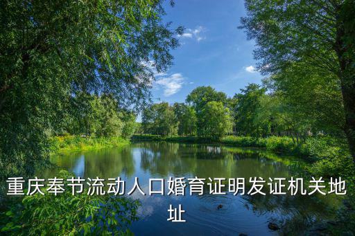 重慶奉節(jié)流動人口婚育證明發(fā)證機關地址