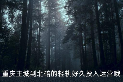 重慶主城到北碚的輕軌好久投入運營哦