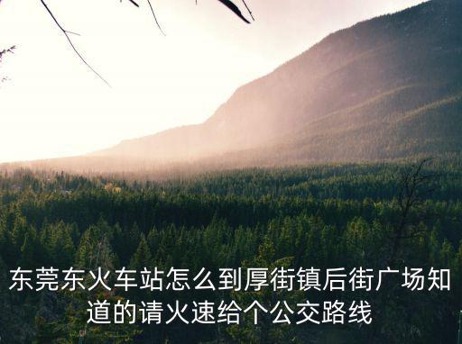 東莞東火車站怎么到厚街鎮后街廣場知道的請火速給個公交路線