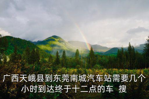 廣西天峨縣到東莞南城汽車站需要幾個(gè)小時(shí)到達(dá)終于十二點(diǎn)的車  搜