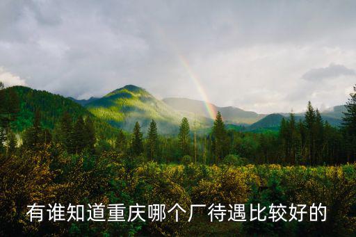 重慶市長(zhǎng)壽區(qū)哪家廠待遇好，有誰(shuí)知道重慶哪個(gè)廠待遇比較好的