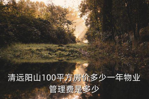 清遠陽山100平方房價多少一年物業(yè)管理費是多少