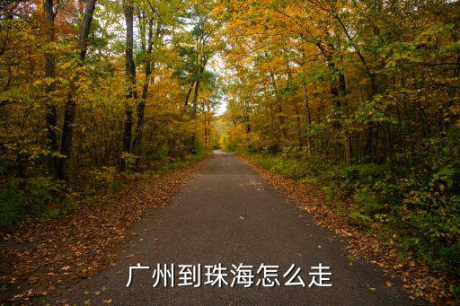 廣州到珠海怎么走
