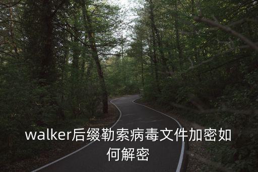 walker后綴勒索病毒文件加密如何解密