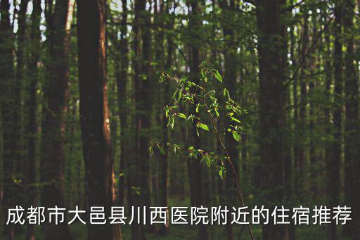 成都市大邑縣川西醫(yī)院附近的住宿推薦