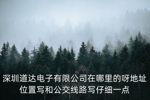 深圳道達電子有限公司在哪里的呀地址位置寫和公交線路寫仔細一點