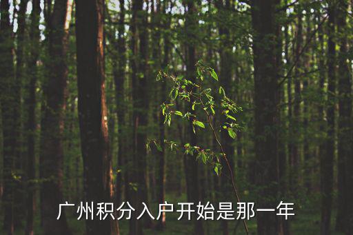 廣州積分入戶開始是那一年