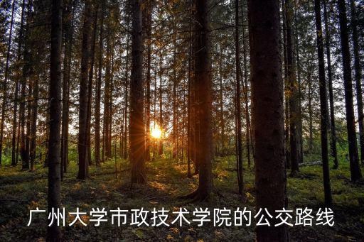廣州大學市政技術學院的公交路線