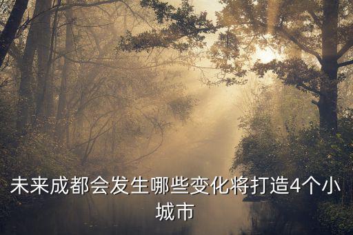 未來成都會發生哪些變化將打造4個小城市