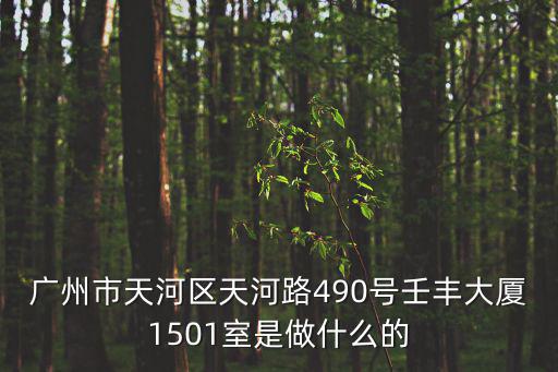 廣州德晟化工，廣州市天河區(qū)天河路490號(hào)壬豐大廈1501室是做什么的