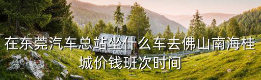 在東莞汽車總站坐什么車去佛山南海桂城價錢班次時間