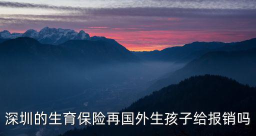 深圳的生育保險再國外生孩子給報銷嗎
