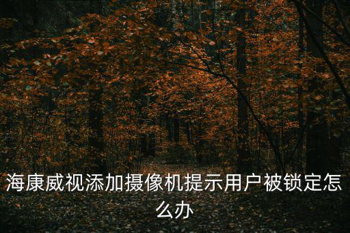 ?？低暠O(jiān)控被鎖定怎么辦，?？低晹z像頭被鎖了該怎么辦
