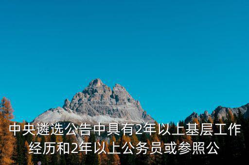 中央遴選公告中具有2年以上基層工作經歷和2年以上公務員或參照公