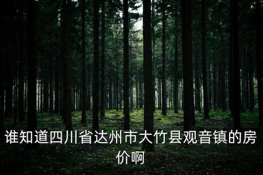 誰(shuí)知道四川省達(dá)州市大竹縣觀音鎮(zhèn)的房?jī)r(jià)啊