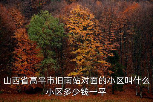 山西省高平市舊南站對面的小區(qū)叫什么小區(qū)多少錢一平