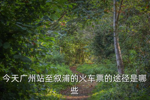 今天廣州站至敘浦的火車票的途徑是哪些