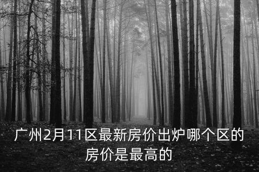 廣州2月11區(qū)最新房?jī)r(jià)出爐哪個(gè)區(qū)的房?jī)r(jià)是最高的