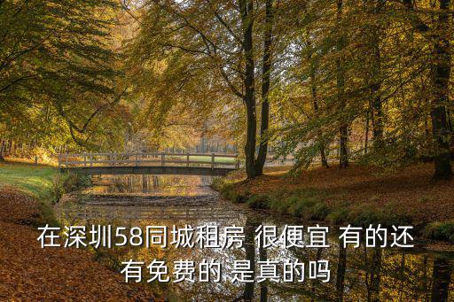 在深圳58同城租房 很便宜 有的還有免費(fèi)的 是真的嗎