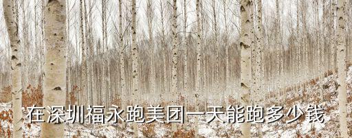 在深圳福永跑美團一天能跑多少錢