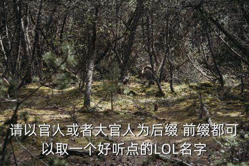 請以官人或者大官人為后綴 前綴都可以取一個好聽點的LOL名字