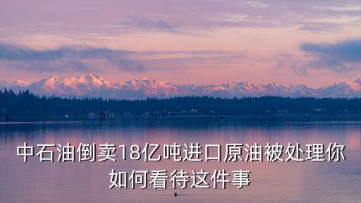 中石油倒賣18億噸進口原油被處理你如何看待這件事