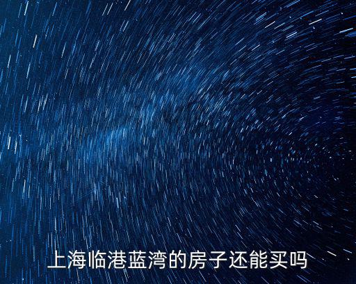上海臨港藍灣的房子還能買嗎