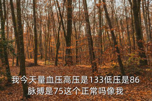 我今天量血壓高壓是133低壓是86脈搏是75這個(gè)正常嗎像我