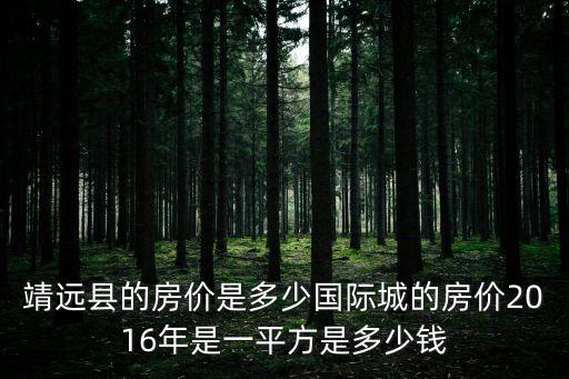 靖遠縣的房價是多少國際城的房價2016年是一平方是多少錢