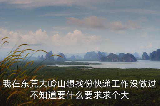 我在東莞大嶺山想找份快遞工作沒做過不知道要什么要求求個(gè)大