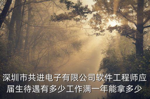 深圳市共進(jìn)電子有限公司軟件工程師應(yīng)屆生待遇有多少工作滿一年能拿多少