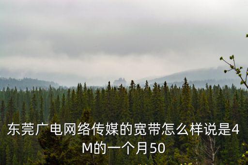 東莞廣電網絡傳媒的寬帶怎么樣說是4M的一個月50